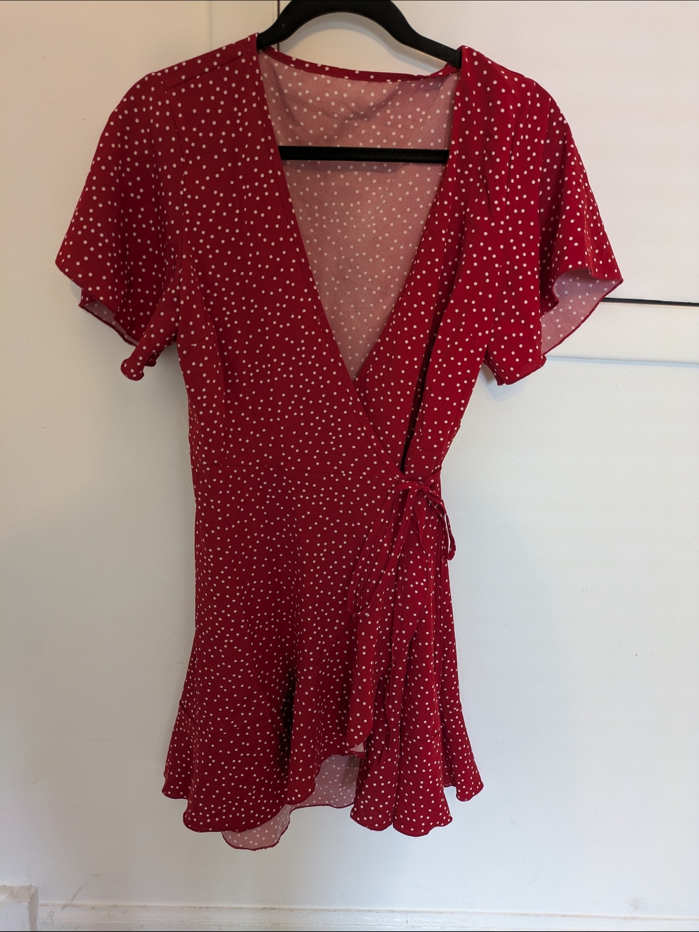 Red Polka Dot Wrap Dress